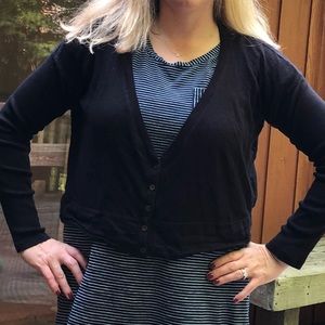 Splendid Cropped Black Cardigan S Anthropologie